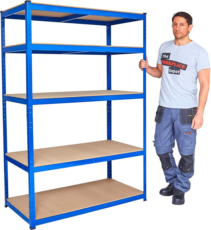 The Workplace Depot Garage Storage Shelving 1800x1200x600mm 5 Adj MDF Shelves