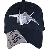 Air Force USAF 'F-35 Lightning II' Embroidered Ball Cap,Navy Blue,Adjustable