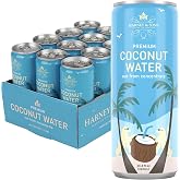Harney &amp; Sons Coconut Water, 12-Pack, 10.8 fl oz Cans, No Sugar Added | Not from concentrate, Vietnamese coconuts , Naturally occurring electrolytes, No preservatives, Recyclable aluminum cans