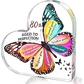 SUEHHYY 80th Birthday Gifts for Women Her, Acrylic Heart Sign Birthday Decorations Presents, 80 Year Old Bday Gifts for Mom, Aunt, Grandma, Sister, Best Friends, Wife, Her