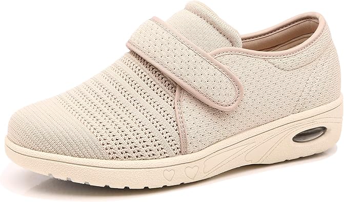 womens velcro sneakers wide width