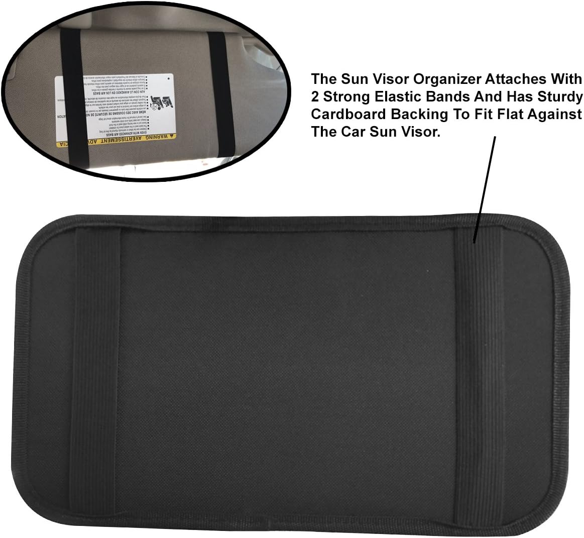 lebogner Car Sun Visor CD Holder and Vehicle Organizer, 2 Pack Auto Interior Accessories 10 Pocket CD, DVDs Storage Case, Registration, Document and Ticket Holder, Storage Pouch Organizer: Automotive