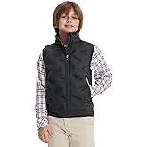 M MAELREG Boys Puffer Vest Lightweight Sleeveless Quilted Full Zip Jacket Winter Warm Water Resistant for Outdoor Activities