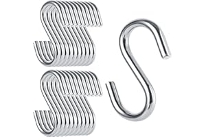 CYEAH 50 Pcs Heavy Duty S Hooks for Hanging, 304 Stainless Steel S Shaped Hooks, 2 in Long Metal Hangers Hanging Hooks for Kitchen, Work Shop, Bathroom, Garden, Max 176 Lbs