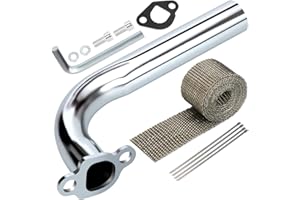YOXUFA Exhaust Header Pipe Replacement for Predator 212 224cc 196cc 6.5hp Engine Coleman CT200U CT200U-EX BT200X KT196 Baja Warrior MB200 Axis M200 Mini Bike Go kart Parts with Heat Shield Tape