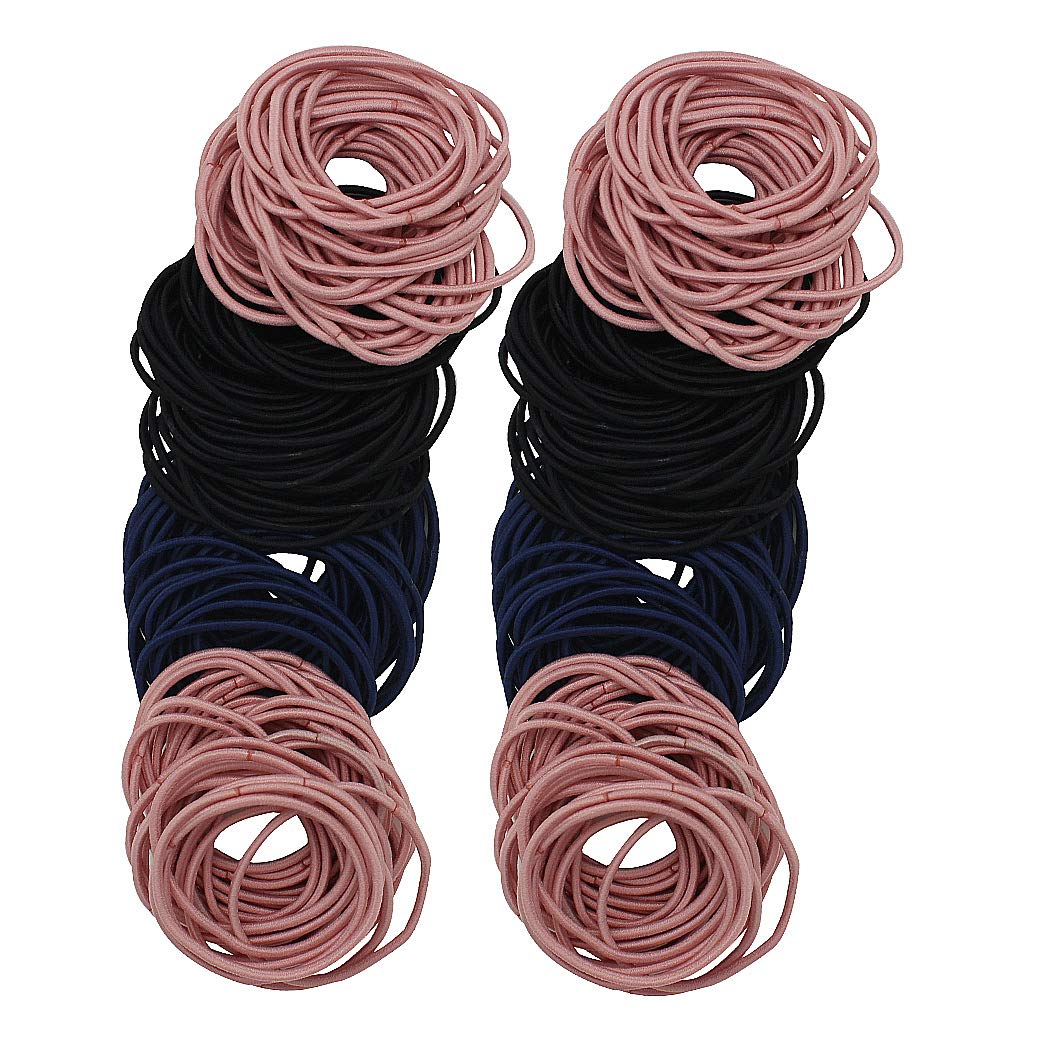 SIPLIV 200 Pieces Multicolor Baby Girls Hair Ties No Crease Hair Bands Bulk Elastics Ponytail Holders Ties for Thick Heavy and Curly Hair, 3 Colors