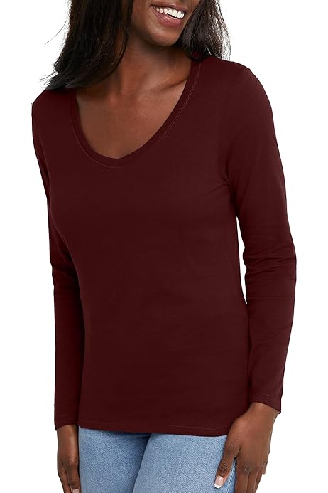 Eileen Fisher V-Neck Top With Long Sleeve レディース シャツ