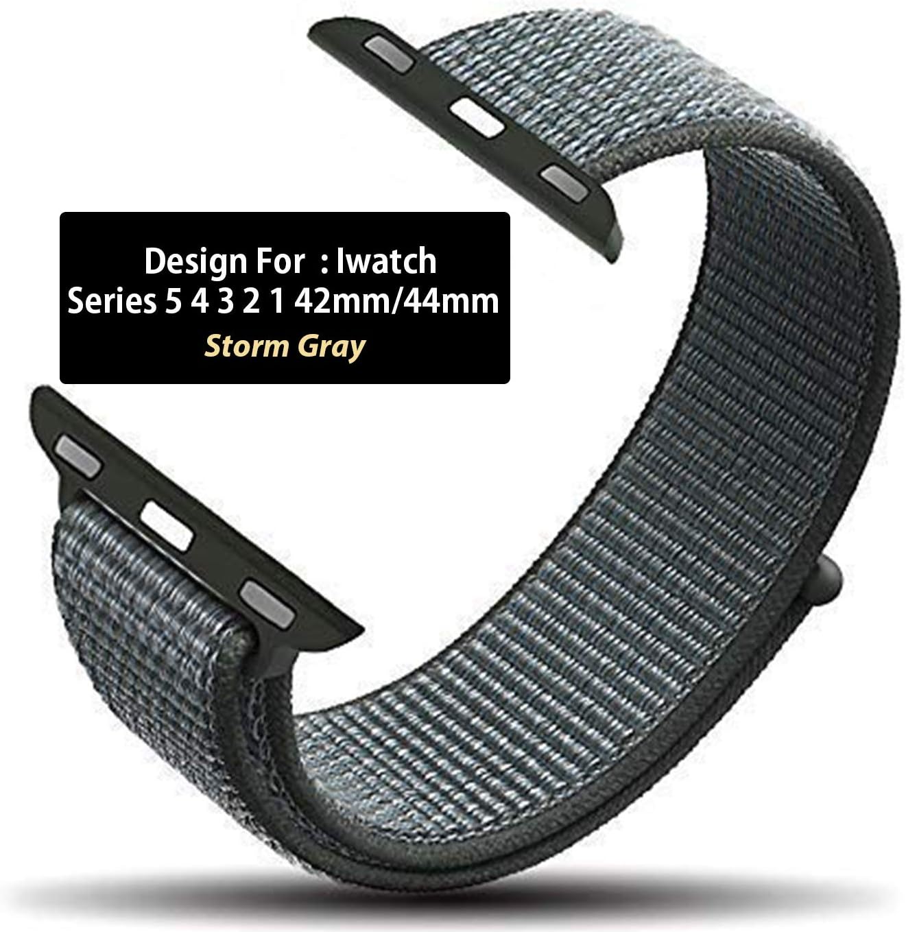 Niyo Nylon Band Compatible with Apple Watch Series 5, Series 4, Series 3, Series 2, Series 1, (Watch Not Included)