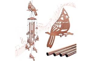 EZTZEN Cardinal Wind Chimes for Outside,Cardinal Gifts for Women/Men/Sympathy Gift/Memorial Gifts/Festival Birthday Gifts Metal windchimes Outdoors/Indoors,Patio Decor,Garden Decor,Yard Decor,Home,Porch