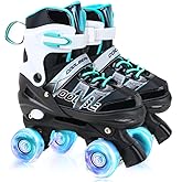 Sowume Adjustable Roller Skates for Girls and Women, All 8 Wheels of Girl's Skates Shine, Safe and Fun Illuminating for Kids