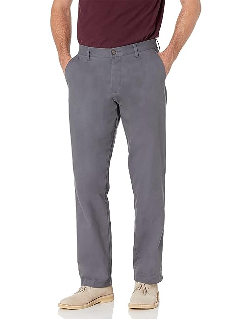 Amazon Essentials Men's Classic-Fit Wrinkle-Resistant Flat-Front Chino Pant (Available in Big & Tall), Charcoal, 30W x 28L