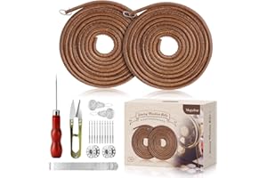 Magicfour Treadle Sewing Machine Belt for Singer/Jones, 2 Pack 71" 3/16" Leather Belt with Hook for Treadle Sewing Machine, Accessories Included