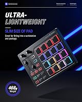 Donner STARRYPAD MINI USB C MIDI Pad Controller 16 Pads 2 Faders Knobs Black view 4
