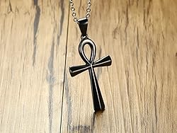 HUANIAN Men's Stainless Steel Coptic Anka Cross