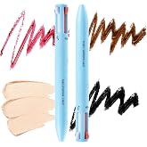 4 in 1 Multi-Functional Makeup Pen - 4 Colors All in One Makeup Pen,with Eyeliner Eyebrow Lip Liner Highlighter,Waterproof Long Lasting Touch Up Pencil