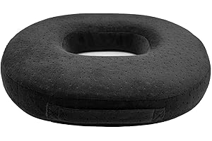 Donut Pillow Memory Foam Seat Cushion - Non-Slip Bottom,Portable Orthopedic Hemmoroid Pillow Cushion Support Pad for Tailbone