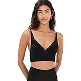 Stripe & Stare Women's The Lace Plunge Bralette, Black, L