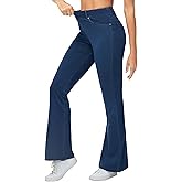 THE GYM PEOPLE Women's Stretchy Bell Bottom Jeans Wide Leg Breathable Pull On Flare Jeggings Pants with Pockets