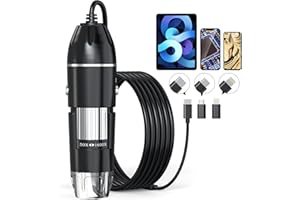 KEEMIKA USB Digital Microscope, 50x-1600x Magnification Handheld, Portable Microscope Compatible with iOS and Android Devices