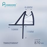 HNNHOME Shower Door Seal Strip for 4-6mm Glass, 11mm Gap, 870mm Length view 2