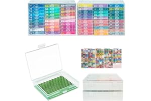 YBUTVY Diamond Art Trays with Lids, 60PCS Diamond Painting Trays with Lids ＆ Diamond Art Storage, Diamond Painting Accessories for Beads (2 Packs)