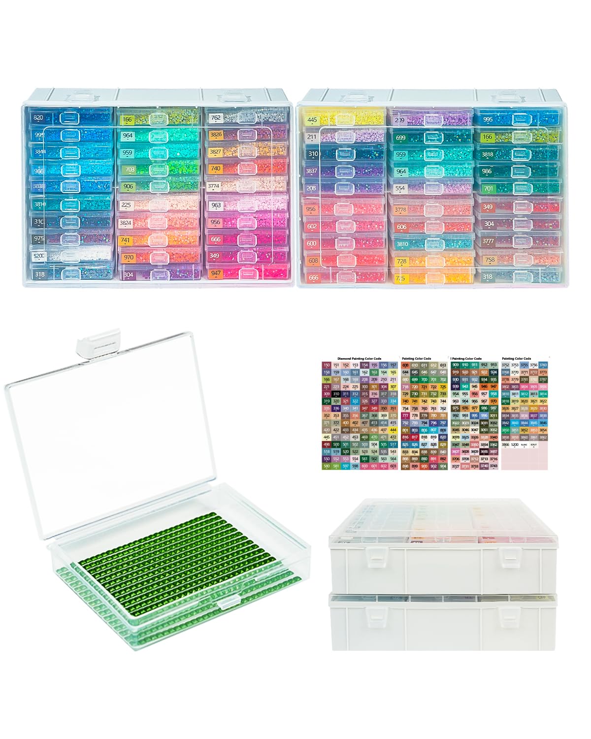 Photo 1 of YBUTVY Diamond Art Trays with Lids, 60PCS Diamond Painting Trays with Lids ? Diamond Art Storage, Diamond Painting Accessories for Beads (2 Packs)
