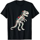 Calavera T-Rex Dinosaur Sugar Skull Dia De Los Muertos T-Shirt