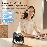 TriPole USB Desk Fan 3 Speeds 360° Rotatable Mini Table Fan Black view 2