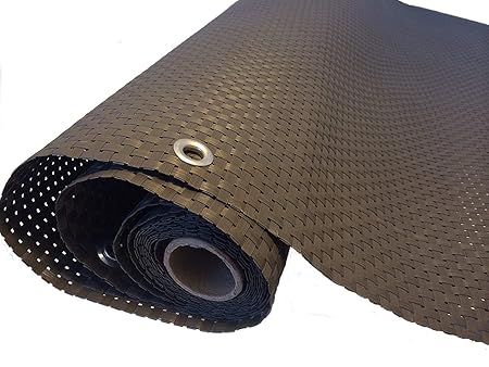 S&D Smart Deko 900x90cm Grau Polyrattan Sichtschutz, Balkonsichtschutz, Windschutz, Balkonblende, Garten Sichtschutz