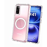 Clear Magnetic Phone Case for Samsung Galaxy S20, 6.2-Inch Compatible with MagSafe Crystal Transparent TPU PC Cover Shockproof Protection Lightweight Non-Yellowing Military-Grade Slim Fit Airbag