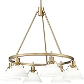 Golden Lighting Yep Orwell 6-Light Chandelier in Brushed Champagne Brass and Opal Glass