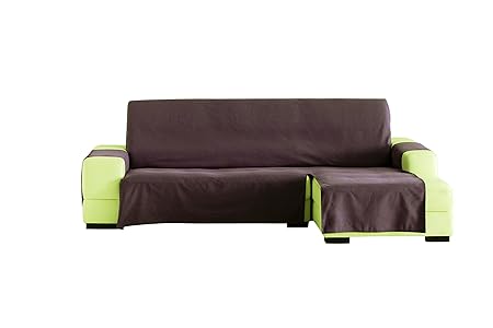 Eysa Lona Liso Sofa Überwurf Chaise Longue 290 cm. rechts Frontalsicht - Fb. 17-braun
