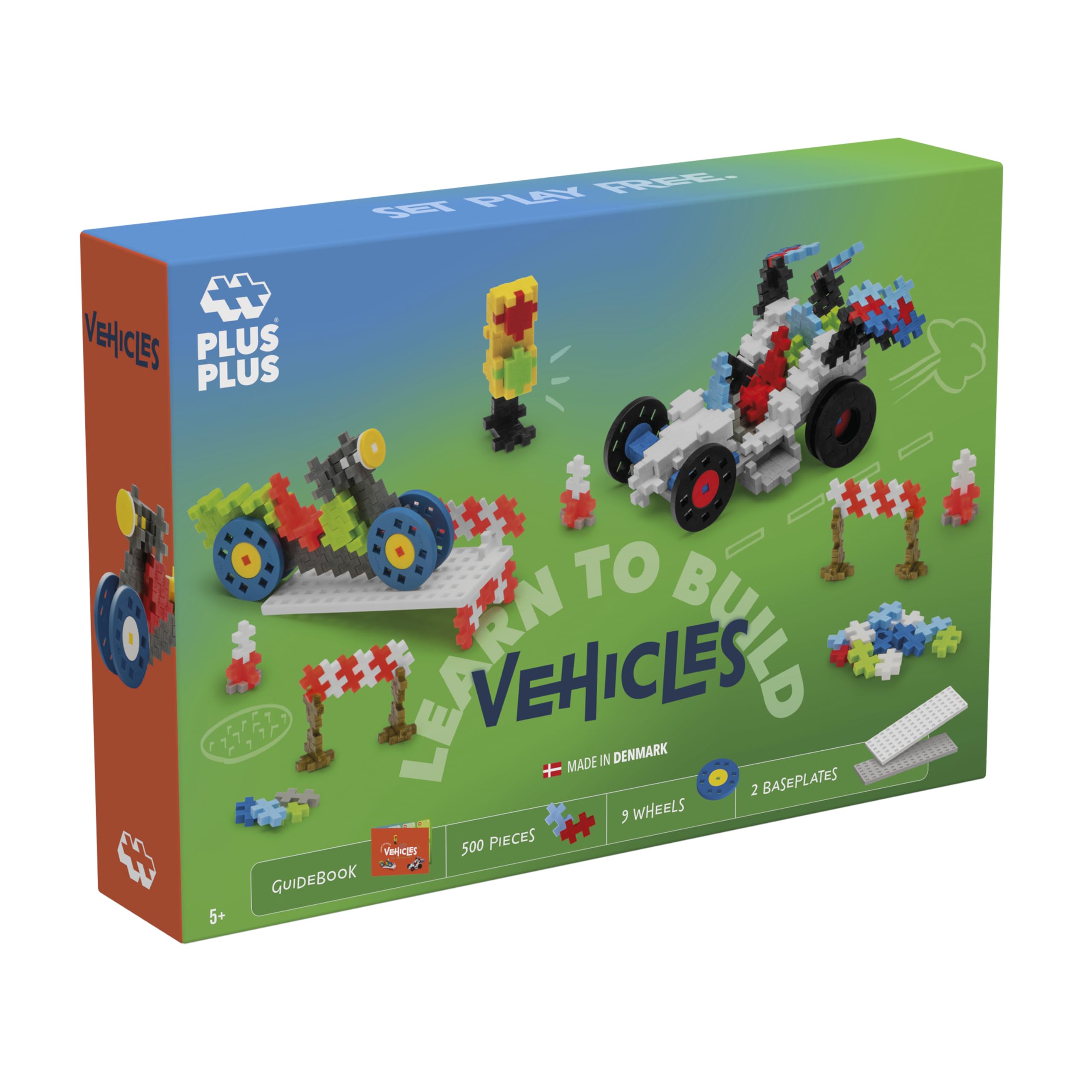 Plus-Plus Animals 9607011 Creative Building Blocks, Vehicle Set, PlusPlus Go, Ingenious Construction Toy, 500 Pieces, S