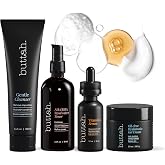 Buttah Skin Supreme Kit for Melanin Rich Skin | Oil-Free Hyaluronic Gel Cream 2 oz | Vitamin C Serum 1 oz | Cleanser 3.4 oz | Rosewater Toner 3.4 oz | Black Owned Skincare