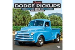 Classic Dodge Pickups OFFICIAL | 2026 12 x 24 Inch (Hanging) Monthly Square Wall Calendar | Foil Stamped Cover | Plastic-Free | BrownTrout | Truck Motor
