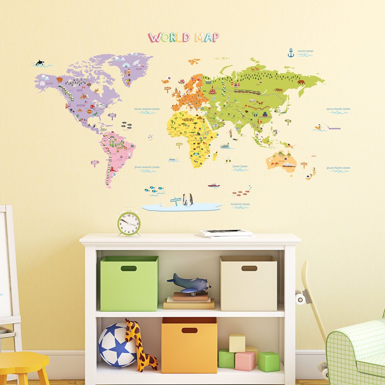 Buy DECOWALL DAT1306N Colourful World Kids Wall Stickers Wall Decals