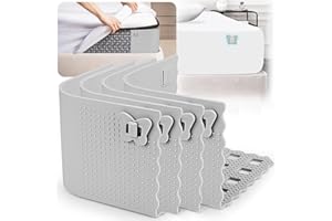 Haldane Bed Sheet Holders with Lock, Bed Sheet Straps Keep Sheets in Place Firm & Tight, Bed Sheet Clips for Lateral Sleepers and Restless Partners, Sheet Corner Holders, Grey
