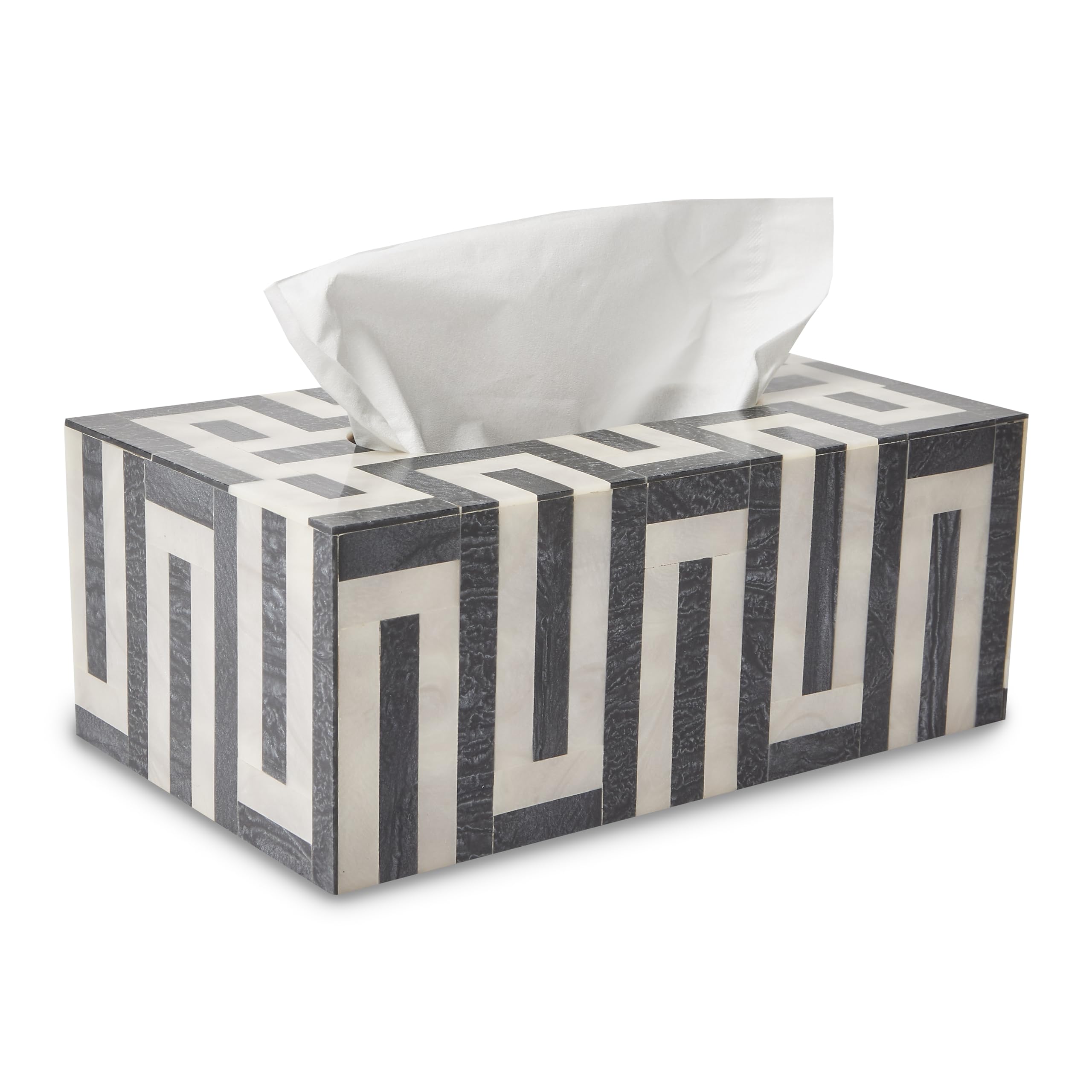 LUXURY GREY & CREAM TISSUE BOX HOLDER - EASY TO REFILL - CAN BE PLACED ANYWHERE - PERFECT AS A GIFT - BRING STYLE TO ANY ROOM DECOR - STANDOUT TISSUE BOX HOLDER