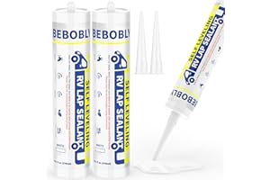 BEBOBLY RV Roof Sealant, Self Leveling Lap Sealant White, RV Caulking Sealant Waterproof, Flexible & Non-Cracking, RV Lap Sealant for Camper, Trailer & Motorhome Roof Repair, Secure Odorless (2 Pack)