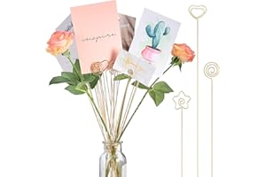 Sunnyray 30 Pieces Metal Wire Floral Picks Wire Place Card Holder Stand 13 Inch Table Name Number Picture Clips Menu Note Memo Holder for Wedding Birthday Party