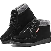 TRULAND Women’s Winter Boots – Suede Leather Fur Lined Water Resistant Ankle Boots