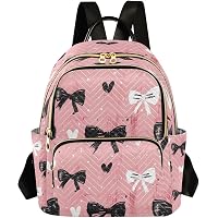 Amazon.com: ALAZA Gift Pink Bow Pattern Mini Backpack Purse  display picture 1