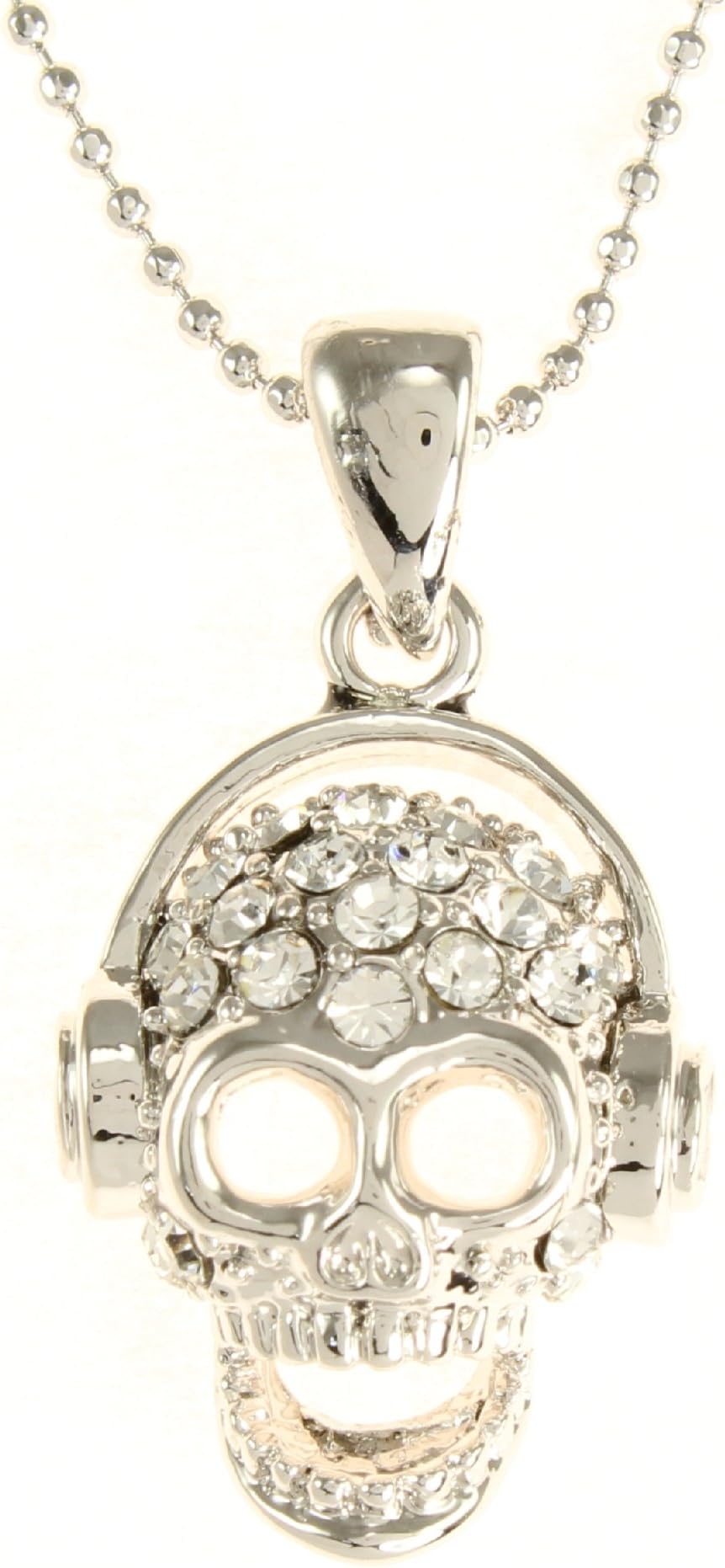 KYSTechSkull with Headphones Pendant Necklace - Tarnish Resistant - Stylish Design - Long Lasting Shine