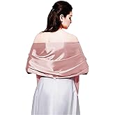 DDNFO Womens Satin Scarf Long Lightweight Shawls Bridesmaid Wedding Wrap Scarf Pashmina (DMPJ)