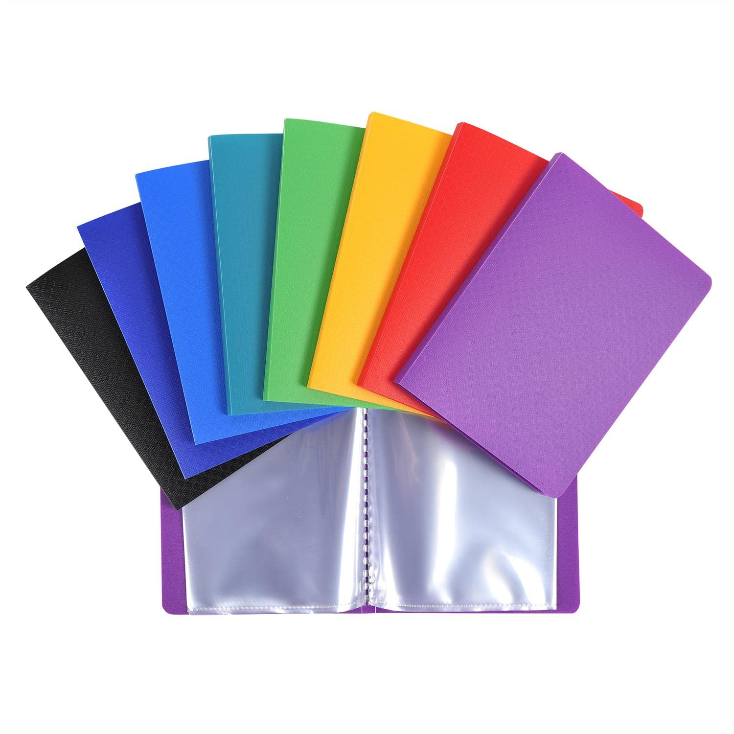 Exacompta - Ref 88209E - Photo Display Book - 110 x 150mm in Size, 20 Pockets, 40 Viewing Pages, Grained Anti-Glare Pockets - Assorted Colours (Pack of 20)