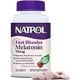 Natrol Melatonin 10mg Fast Dissolve Tablets - Strawberry Flavor, 200 Count, Sleep Support, Fast Dissolve Melatonin for Adults, 200-Day Supply