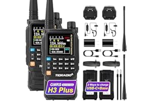 TIDRADIO TD-H3 Plus GMRS Handheld Radio Long Range Walkie Talkies USB-C Charging & Wireless Programming Multi-band Rechargeable Two Way Radios 2500mAh Battery NOAA Weather Radio Frequency Copy -2 Pack