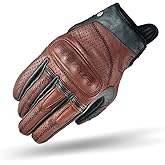 SHIMA Caliber Motrocycle Gloves for Men - Classic, Vintage, Reinforced, Summer Leather Biker Riding Gloves with Knuckle and Finger Protectors, Reinforced Palm (Brown, S)