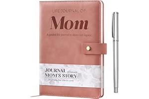 YDCUV Mom I Want to Know Your Life Story Leather Journal (Hardcover) - Christmas or Birthday Gifts for Mom - Guided Journal to Share Her Love and Story - Ideal Gifts for Mothers Day from Daughter Son