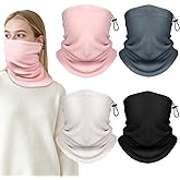 Jelbolin Winter Neck Warmer Gaiter: 4 Pack Windproof Face Ski Mask Fleece Face Cover Scarf for Cold Weather Sports and Work